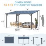 Aecojoy 10 ft. x 14 ft. Dark Gray Aluminum Patio Cover - Image 4