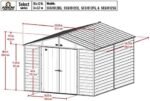 Arrow Select 10' x 12' Outdoor Lockable Steel Storage Shed Building, Charcoal - Image 2