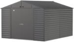 Arrow Select 10' x 12' Outdoor Lockable Steel Storage Shed Building, Charcoal - Image 11