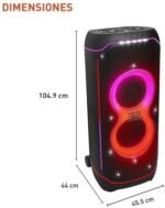 JBL Partybox Ultimate - Multi Purpose Party Speaker, with Wi-fi & Bluetooth Connectivity, Wireless, Lightshow, IPx4 Slashproof, Dual Mic & Guitar Inputs, Handle & Sturdy Wheels, Black - Image 6